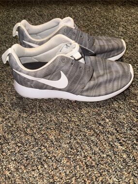 Nike Gray and White Casual Slip-On Sneakers